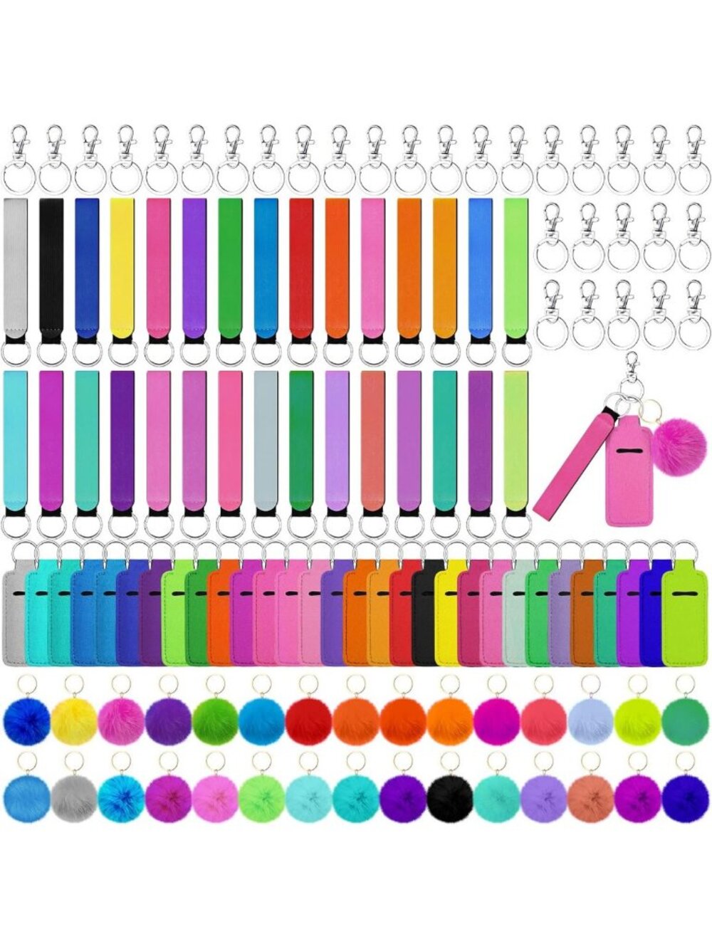 30 Sets Lipstick Holder Wristlet Keychain | Makeup Organizer & Accessory